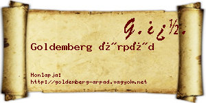 Goldemberg Árpád névjegykártya